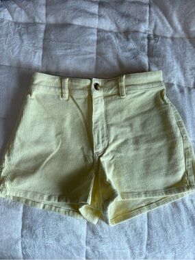 Billabong Pale Yellow Corduroy High-Rise Shorts